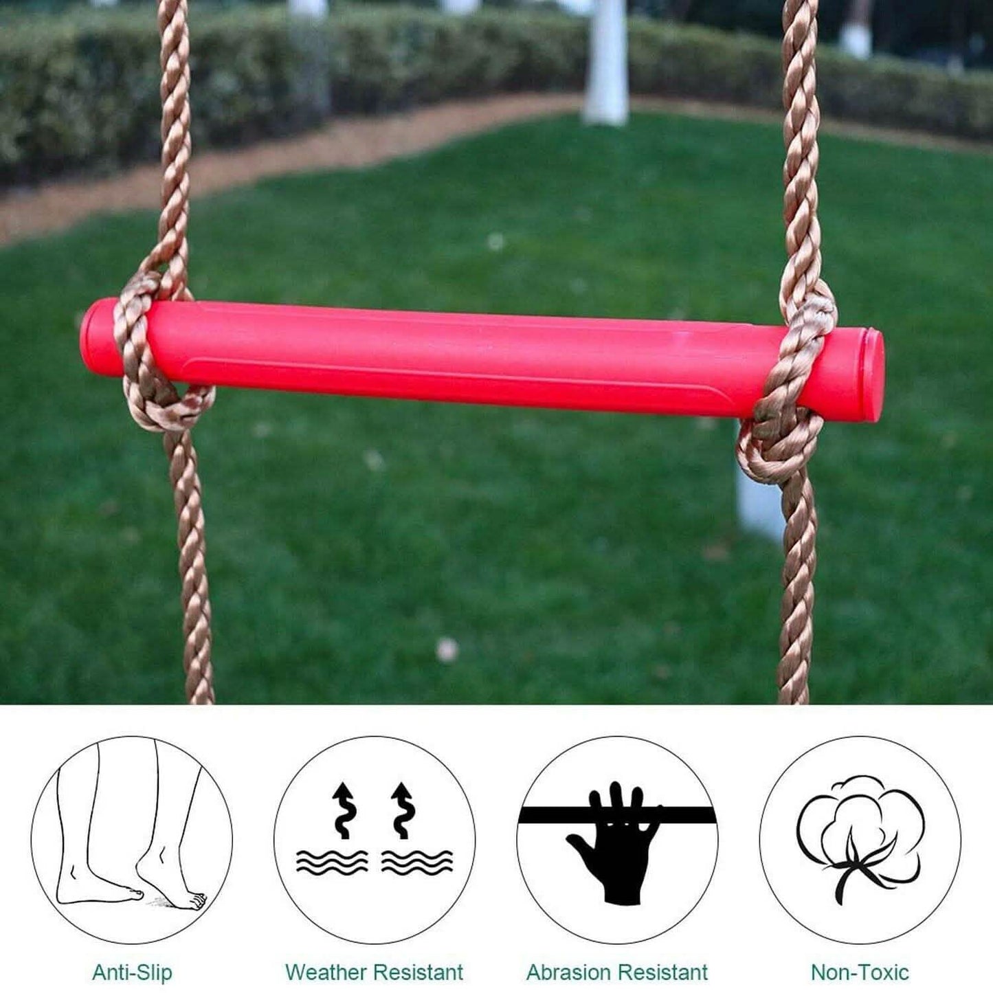 6 Rungs Swing Climbing Rope Ladder Hang for Children Playground Exercise