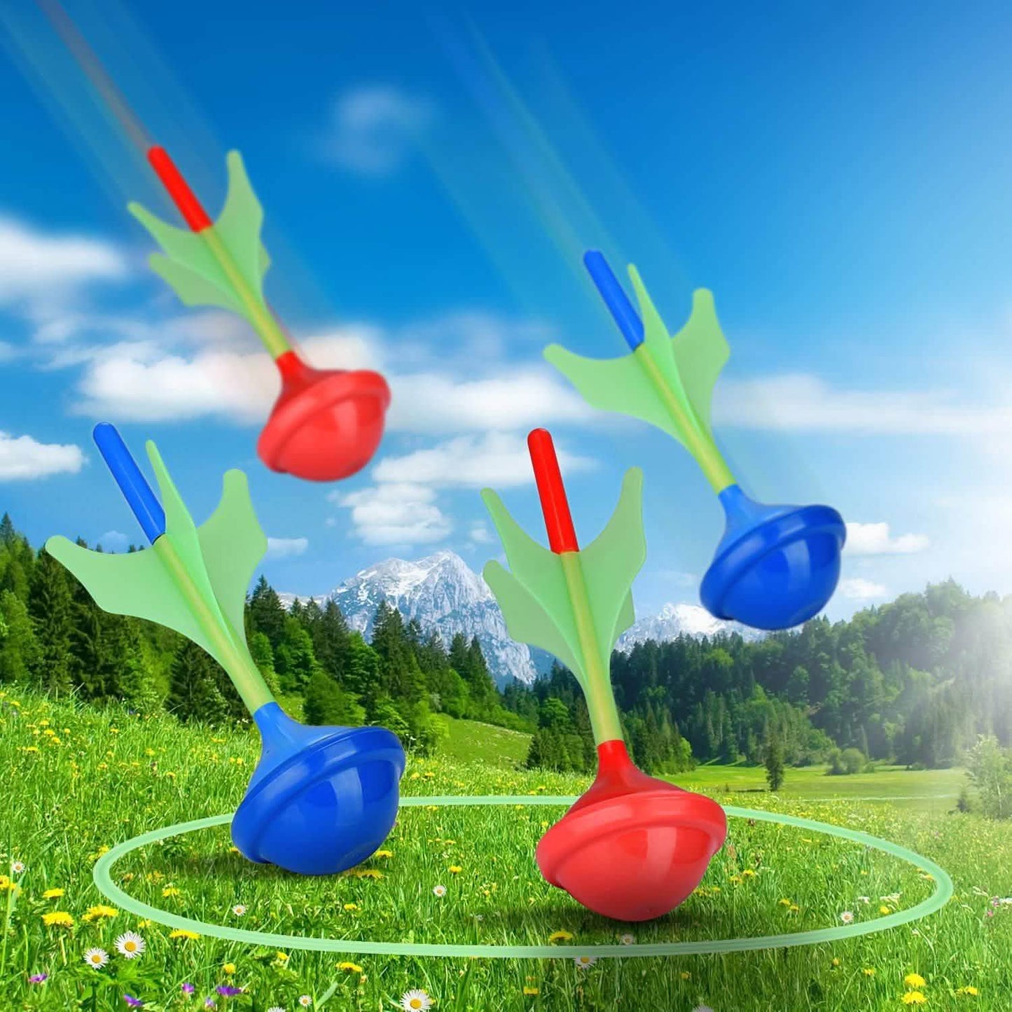 Glow in The Dark Lawn Darts Game Outdoor Backyard Toy for Kids & Adults