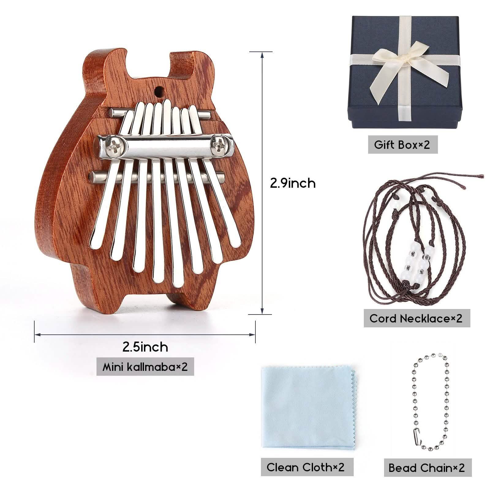 2-Pack: Finger Thumb Piano Mini Kalimba with 8 Keys