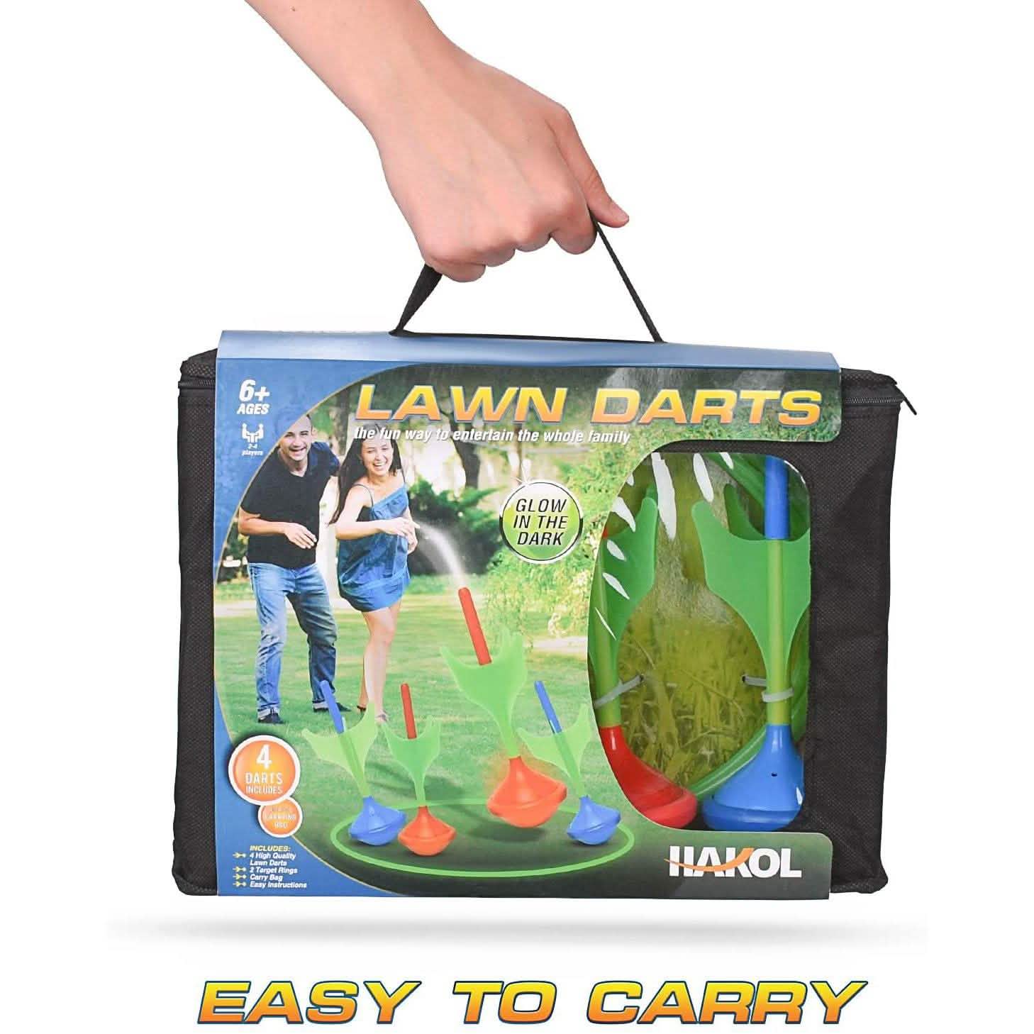 Glow in The Dark Lawn Darts Game Outdoor Backyard Toy for Kids & Adults