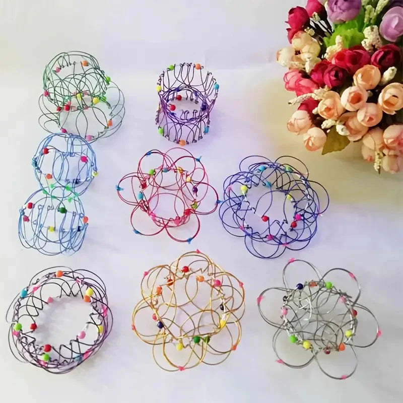 Mandala Decompression Flower Basket & Steel Ring Sensory Toys